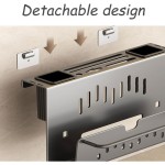 Wall-Mounted Utensil Rack - White Kitchen Utensil Rack with Cutting Board Holder, Multifunctional Storage Organizer, for Storing Knives, Forks, and Spatulas